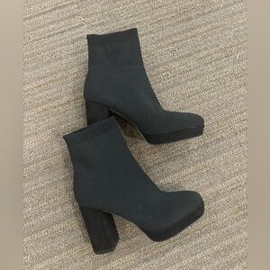 Black booties, heels